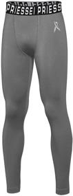 img 2 attached to PRIESSEI Boys Compression Leggings: Performance-Enhancing Youth Sports Tights for Running, Soccer, Basketball & Baseball