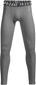 img 4 attached to PRIESSEI Boys Compression Leggings: Performance-Enhancing Youth Sports Tights for Running, Soccer, Basketball & Baseball