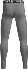 img 3 attached to PRIESSEI Boys Compression Leggings: Performance-Enhancing Youth Sports Tights for Running, Soccer, Basketball & Baseball