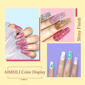 img 1 attached to 🏻 AIMEILI 96ml Soak Off Diamond Glitter Reflective Gel Nail Polish Set - 12 Colors