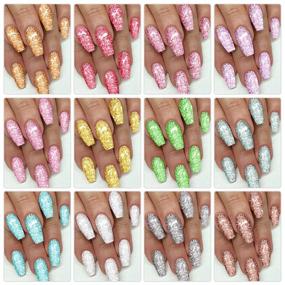 img 4 attached to 🏻 AIMEILI 96ml Soak Off Diamond Glitter Reflective Gel Nail Polish Set - 12 Colors