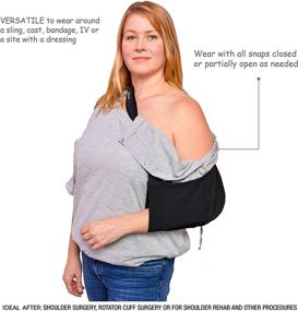 img 1 attached to 👕 Shoulder Surgery Recovery Shirt: Unisex Design with Convenient and Concealed Shoulder Snaps