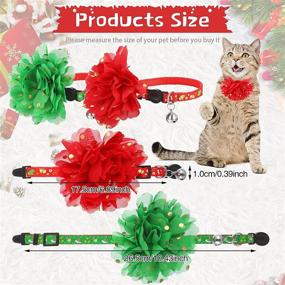 img 2 attached to 🎄 Christmas Cat Collar Set: 4 Adjustable Safety Collars with Bow Tie, Bell, Snowflake Plaid, and Flower - Perfect Holiday Accessories for Small Animals