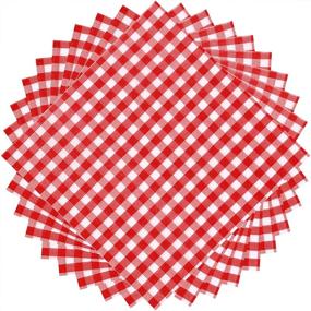 img 4 attached to 🍽️ 100 Sheet Gingham Paper Napkins: Disposable Classic Checkered Red and White 12.9 x 12.9 Inch Napkins for Family Dinner, Picnic, Barbecue & Party - 3 Layers, New Year, Christmas, Birthday