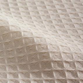 img 1 attached to 🛏️ Body Linen Waffle Weave Blanket - Natural: Your Perfect Cozy Companion