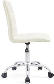 img 2 attached to 💼 Enhance productivity with the White Modway Prim Ribbed Armless Mid Back Swivel Conference Office Chair