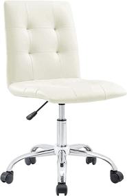 img 4 attached to 💼 Enhance productivity with the White Modway Prim Ribbed Armless Mid Back Swivel Conference Office Chair