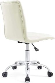 img 1 attached to 💼 Enhance productivity with the White Modway Prim Ribbed Armless Mid Back Swivel Conference Office Chair