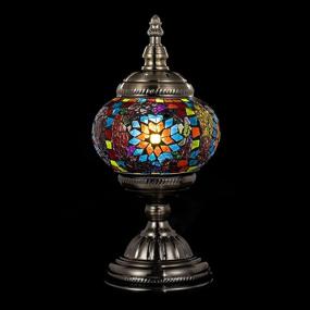 img 1 attached to Marrakech Turkish Mosaic Glass Decorative Table Lamp: Exquisite Moroccan Lantern for Vibrant Home Decor and Cozy Nights