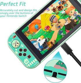 img 3 attached to 🎮 Nintendo Switch Protective Case Cover with Dockable Design, RHOTALL - Animal Crossing Island Version + 2 Marshal Design Thumb Grips for Joy Con Controller