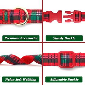 img 2 attached to 🐾 Festive Plaid Dog Collar with Antler Design & Bowtie - Adjustable Size for Small, Medium & Large Dogs by Azuza