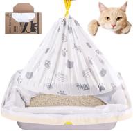 🐱 convenient and eco-friendly jumbo cat litter box liners - 24 count extra large drawstring bags for xl litter pans (36"x18") logo