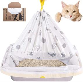 img 4 attached to 🐱 Convenient and Eco-Friendly Jumbo Cat Litter Box Liners - 24 Count Extra Large Drawstring Bags for XL Litter Pans (36"x18")