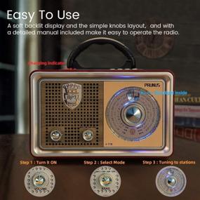 img 1 attached to 📻 2021 Upgraded Retro Portable Transistor Radio with AM FM Shortwave, Enhanced Bass & Multiple Power Sources