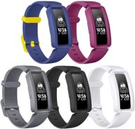 🌈 soft silicone waterproof bracelet bands for fitbit ace 2 kids, 5pack sports watch strap wristbands replacement - compatible with fitbit ace 2 boys girls by kolek logo