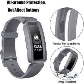 img 1 attached to 🌈 Мягкие силиконовые водонепроницаемые браслеты для детей Fitbit Ace 2, пятипак спортивных ремешков для часов - совместимы с Fitbit Ace 2 для мальчиков и девочек от KOLEK