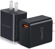 🔌 опреи 2-pack 18w быстрая зарядка 3.0 стеновое зарядное устройство для iphone, samsung galaxy 10w беспроводное зарядное устройство - быстрая зарядка usb адаптер питания (черный черный) логотип