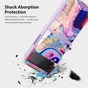 img 1 attached to LSL Clear Marble Design Samsung Galaxy Z Flip 3 5G Case - Shockproof Slim Phone Cover with Full Body Protection and Wireless Charging