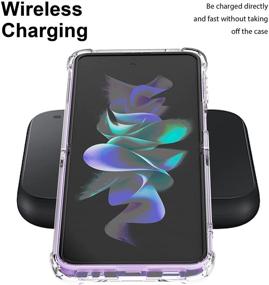 img 2 attached to LSL Clear Marble Design Samsung Galaxy Z Flip 3 5G Case - Shockproof Slim Phone Cover with Full Body Protection and Wireless Charging