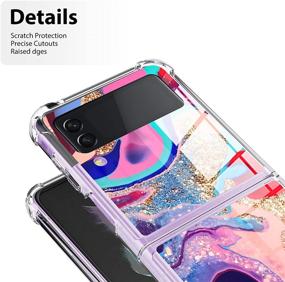 img 3 attached to LSL Clear Marble Design Samsung Galaxy Z Flip 3 5G Case - Shockproof Slim Phone Cover with Full Body Protection and Wireless Charging