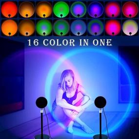 img 2 attached to 🌈 Color Changing Rainbow Sunset Light: Remote Controlled LED Bedroom Atmosphere Night Projector