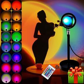 img 4 attached to 🌈 Color Changing Rainbow Sunset Light: Remote Controlled LED Bedroom Atmosphere Night Projector