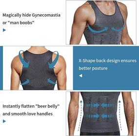 img 2 attached to 👕 GSKS Compression Shirts with Zipper: Ultimate Body Shaping and Slimming for Men