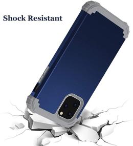 img 2 attached to 📱 Fingic Navy Blue iPhone 11 Pro Case - 3 in 1 Heavy Duty Hybrid Protection with Rugged Bumper, Anti-Slip Full-Body Shockproof Design for Apple iPhone 11 Pro 5.8" 2019 - Hard PC and Soft Silicone Materials