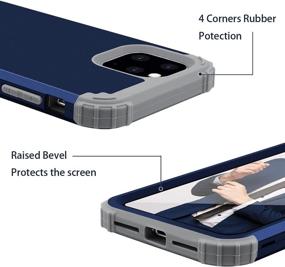 img 1 attached to 📱 Fingic Navy Blue iPhone 11 Pro Case - 3 in 1 Heavy Duty Hybrid Protection with Rugged Bumper, Anti-Slip Full-Body Shockproof Design for Apple iPhone 11 Pro 5.8" 2019 - Hard PC and Soft Silicone Materials