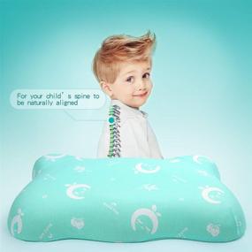 img 3 attached to RESTCLOUD Kids Memory Foam Pillow - Memory Foam Toddler Pillow with Pillowcase, 14 x 22 Inches