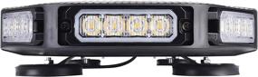 img 1 attached to 🚨 Linkitom LED Strobe Flashing Light Bar - Double Side Magnetic Roof Mount Emergency Hazard Lighting Bar/Beacon (30.5'', White & Amber): High Intensity, Low Profile with a 16 ft Straight Cord