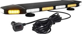 img 4 attached to 🚨 Linkitom LED Strobe Flashing Light Bar - Double Side Magnetic Roof Mount Emergency Hazard Lighting Bar/Beacon (30.5'', White & Amber): High Intensity, Low Profile with a 16 ft Straight Cord