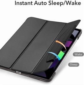 img 2 attached to 📱 ESR Trifold Case for iPad Air 4 2020 10.9 Inch - Ascend Series - Black: Smart Trifold Design, Auto Sleep/Wake, Built-in Stand, Secure Clasp