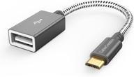 🔌 кабель cablecreation micro usb 2.0 otg оплетенный - совместимый с samsung s7, флеш-накопителем, мышью, клавиатурой, игровым контроллером - алюминий space gray логотип