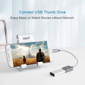 img 3 attached to 🔌 Кабель CableCreation Micro USB 2.0 OTG оплетенный - Совместимый с Samsung S7, флеш-накопителем, мышью, клавиатурой, игровым контроллером - Алюминий Space Gray