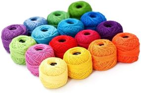 img 1 attached to 10g Soft Cotton Balls of Size 8 Perle Pearl Colorful Thread Floss for Hand Embroidery, Crochet, Cross Stitch, Needlepoint - LE PAON Rainbow Thread Suit 8