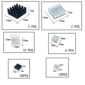 img 2 attached to 60-предметный набор маленьких радиаторов - компактное охлаждение для VRM, драйверов шаговых двигателей, MOSFET, VRAM, регуляторов - совместим с Raspberry Pi 4, Raspberry Pi 3 B+.