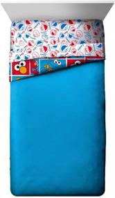 img 2 attached to 🛏️ Jay Franco Sesame Street Elmo Cookie Squares Twin Comforter - Ultra-Soft Children's Bedding - Long-Lasting Polyester Microfiber Fill (Official Sesame Street Product)