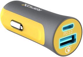 img 3 attached to Yellow RapidX X2PD Compact & Fast Dual Car Charger with 30W USB-C PD