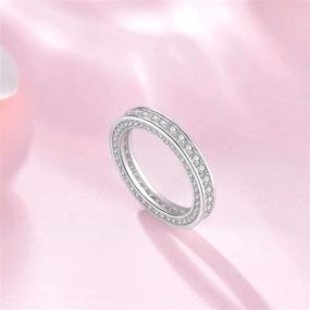 img 3 attached to 💍 SOMEN TUNGSTEN 925 Sterling Silver CZ Eternity Wedding Band - Width 3MM | Size 4-12