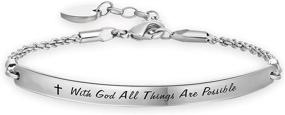 img 4 attached to 📿 Eigso Christian Bracelet Bangle with Religious Scripture, Bible Verse Gift for Goddaughter, Godmother, Women – Baptism Jewelry