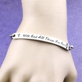 img 1 attached to 📿 Eigso Christian Bracelet Bangle with Religious Scripture, Bible Verse Gift for Goddaughter, Godmother, Women – Baptism Jewelry