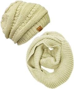 img 4 attached to 🧣 Women's Winter Knitted Infinity Beanie - Wrapables Scarf & Wrap Accessories