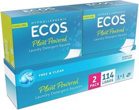 img 4 attached to ECOS™ Free & Clear Liquidless Laundry Detergent Squares - 114 Loads (57 Count, Pack of 2)