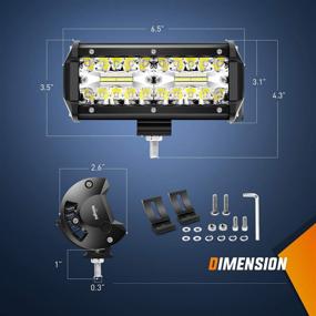 img 3 attached to 🌊 Nilight 18022C-B 6.5 Inch Waterproof LED Work Light Bar - 2PCS 120W Spot & Flood Combo, Triple Rows Off-Road Truck Car ATV SUV Jeep Cabin Boat - 2 Years Warranty