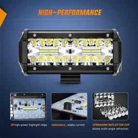 img 2 attached to 🌊 Nilight 18022C-B 6.5 Inch Waterproof LED Work Light Bar - 2PCS 120W Spot & Flood Combo, Triple Rows Off-Road Truck Car ATV SUV Jeep Cabin Boat - 2 Years Warranty