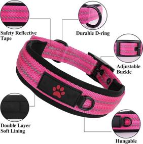 img 2 attached to Enhanced Visibility Reflective Dog Collars with Neoprene Padding, Durable Nylon Cat Collar: Ideal for Small and Medium Pets