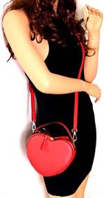 img 3 attached to ❤️ Heart Shape Vegan Leather Satchel: Adorable Crossbody Purse for Stylish Girls and Women