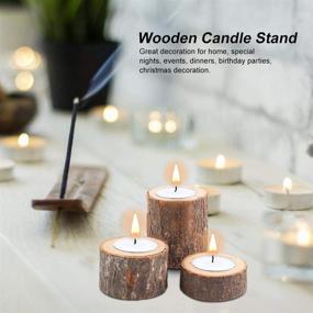 img 1 attached to 🕯️ Yikko Wooden Tea Light Candle Holders: Customizable Votive Tealight Centerpieces for Weddings, Parties & Home Decor - Set of 3