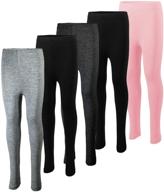 👖 comfy waistband leggings for girls' - miss popular fashion essential! logo